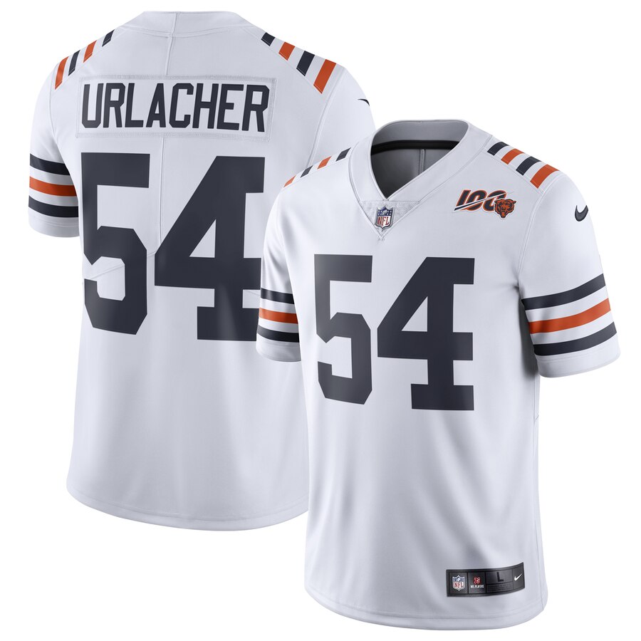 Men Chicago Bears #54 Urlacher White 100th Anniversary Nike Vapor Untouchable Player NFL Jerseys->chicago bears->NFL Jersey